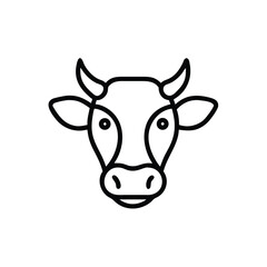 Hand drawn cow head line art illustration simple design