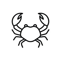 Hand drawn line art crab illustration seafood ocean animal