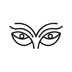 Hand drawn illustration of watchful eyes mystical symbol