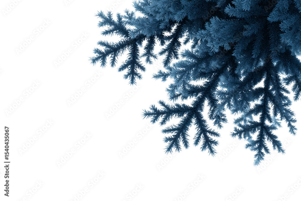 Poster frosty blue ice crystals form intricate patterns on transparency background, creating wintery and de