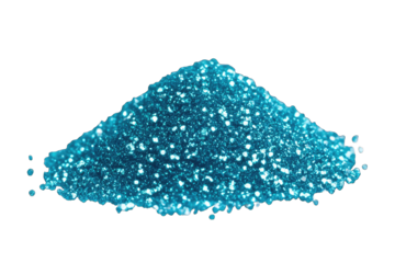 Bright teal glitter pile