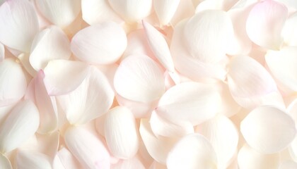 Delicate white lotus flower petals lying gracefully on the surface of water with soft reflections and tranquility