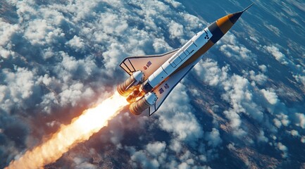 Rocket Flies Through Cloud