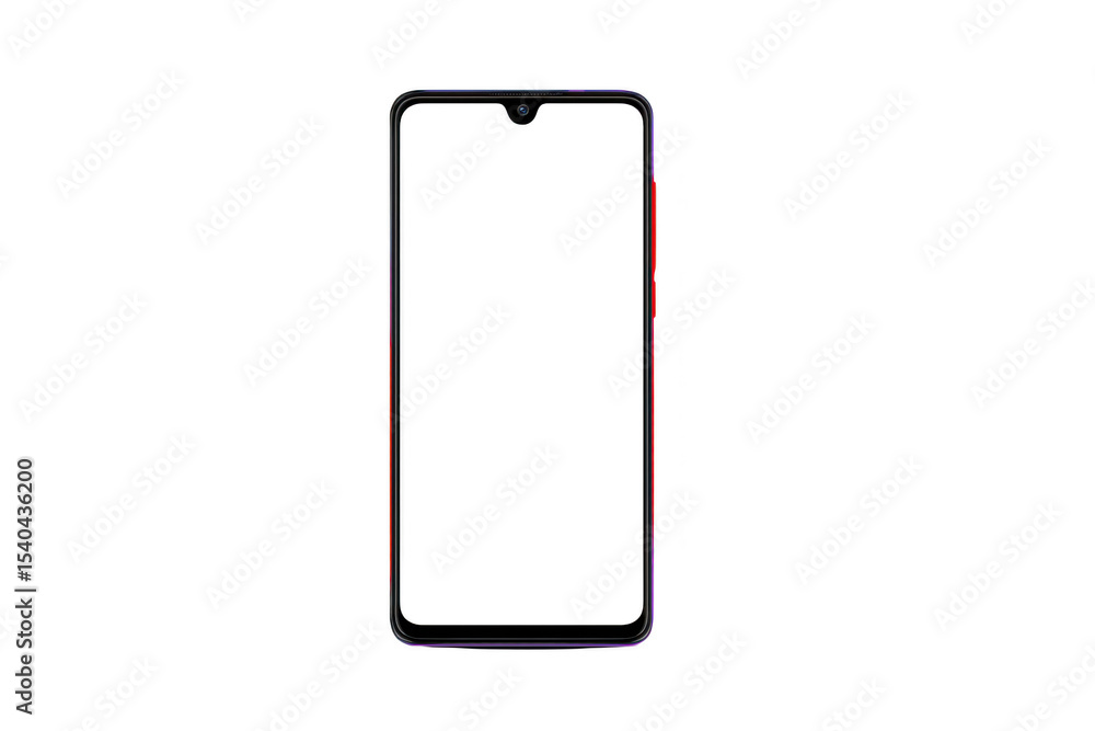Aufkleber sleek smartphone frame with minimalist design, featuring teardrop notch at top for front camera. fra