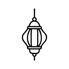 Elegant hand drawn ramadan lantern hanging decoration