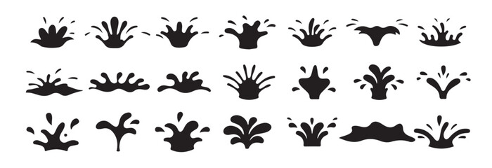 Ink and Liquid Splash Vector Set. Black Paint, Drip, and Splatter Icons Collection. Victor illustration eps 10