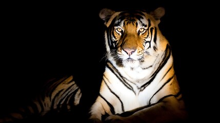 Tiger portrait at night