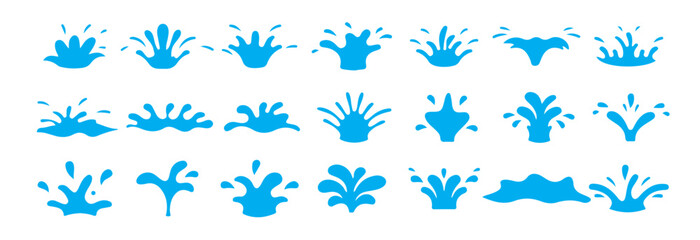 Blue Water Splash with Droplets – Vector Isolated Design. Victor illustration eps 10