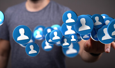 Image depicting social media connections, networking, online community, digital interaction, global...