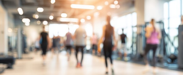 The energetic gym atmosphere with people focused on their fitness routines.