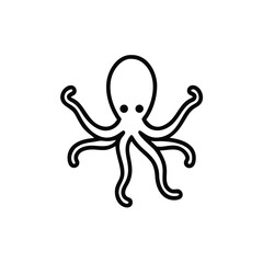 Adorable hand drawn cartoon octopus ocean animal illustration