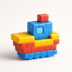 Obraz premium Colorful toy block ship
