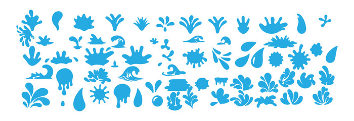 Blue Water Splash with Droplets – Vector Isolated Design. Victor illustration eps 10