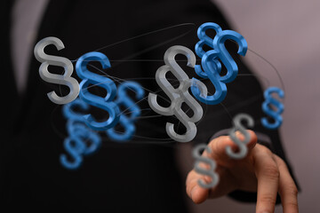 Abstract image of paragraph symbols, representing law, legal system, and justice.