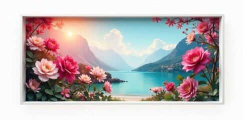 Sharp white rectangular frame, flawlessly isolated on white, object, marketing