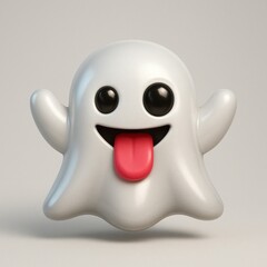 Cute ghost emoji illustration.