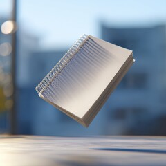 Elevating knowledge through the power of a floating notebook illuminated by soft ambient light