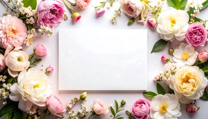 Floral Frame with Blank Card, and Spring.