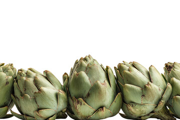 Fototapeta premium Fresh artichokes isolated on white background