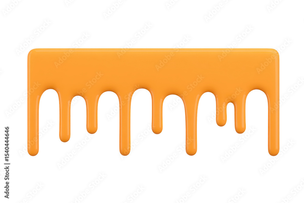 Aufkleber smooth, glossy orange liquid drips down in rectangular shape, resembling paint or syrup. texture is 