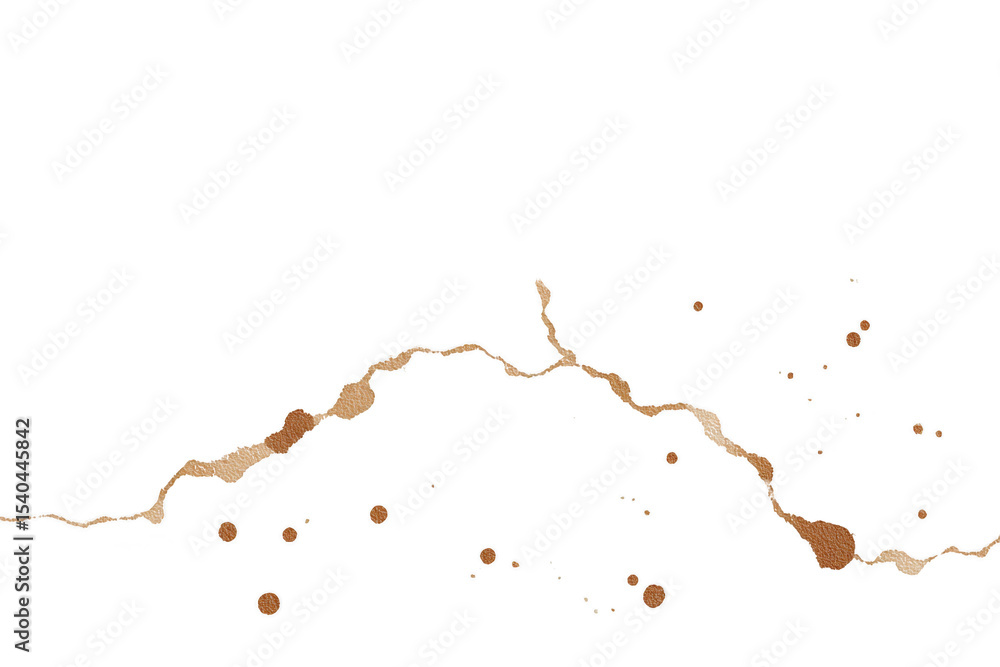 Aufkleber abstract image featuring jagged line and scattered circular shapes in earthy tones on transparency b