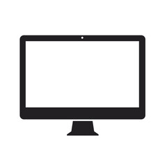 Fototapeta premium Black desktop computer monitor with blank screen for design use 