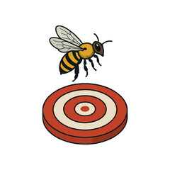 Bee on a Target – A bee hovering over a bullseye, signifying strategic goal-setting