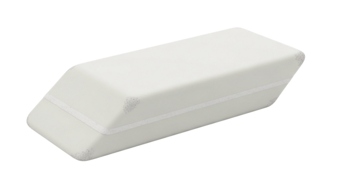 White eraser stationery school office supplies back to school eraser for pencil drawing art rubber tool 100 char on transparent background