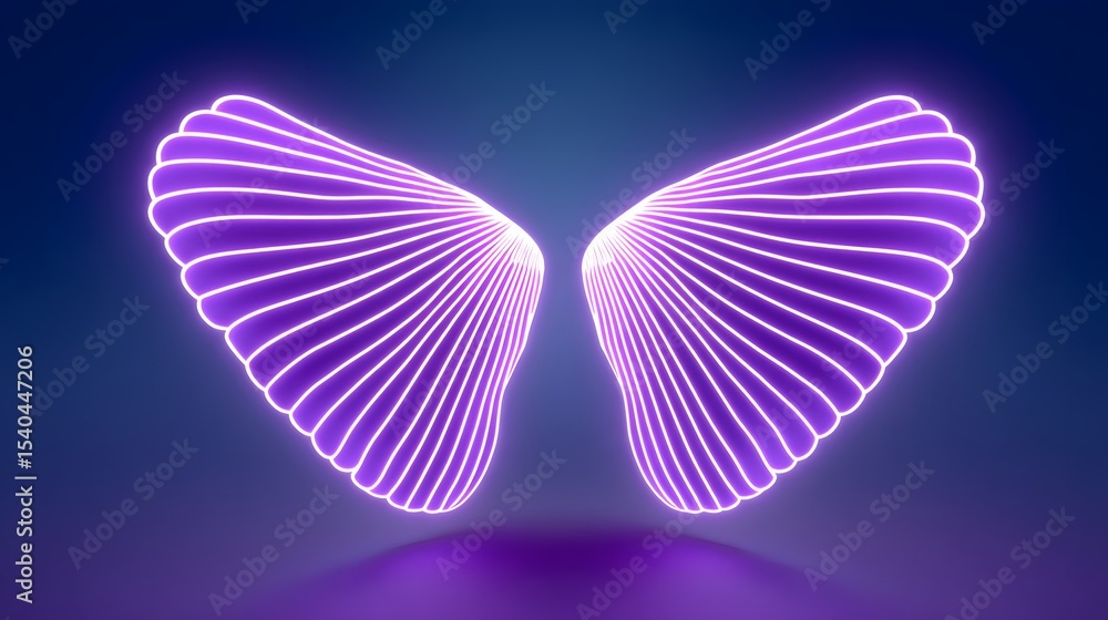 Aufkleber mesmerizing abstract design featuring luminous butterfly wings created with striking neon light agai