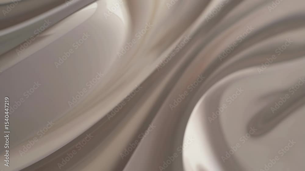 Poster an acrylic abstract piece with smooth, flowing lines in light taupe and beige, creating a sense of s