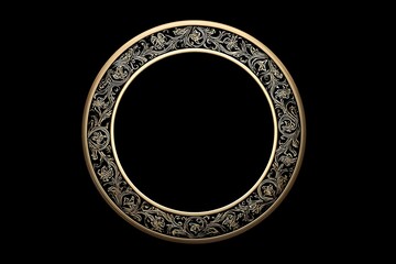 Ornate gold circle frame
