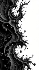 an intricate black and white design that seamlessly transitions between two different shapes or patterns
