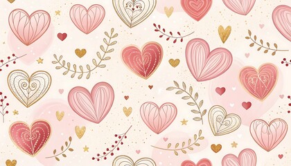 seamless background with hearts