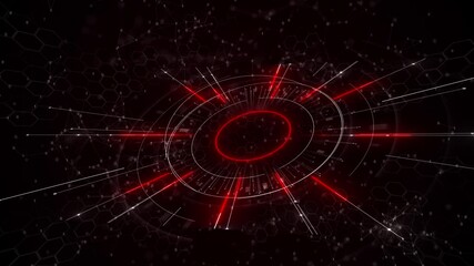 Futuristic printed circuit board. 3D abstract network Digital Technology on Virtual Screen. Computer Readings, Data Flow Calculating. HUD Computer Measurements. Control Panel Technological Infographic - Powered by Adobe