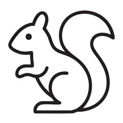 Squirrel Outline: Clean squirrel outline illustration, ideal for design use in project.