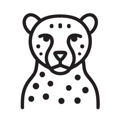 Cute cartoon cheetah vector illustration with a face and angry look