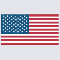 flag of United States of America silhouette vector art illustration, American flag on a white background