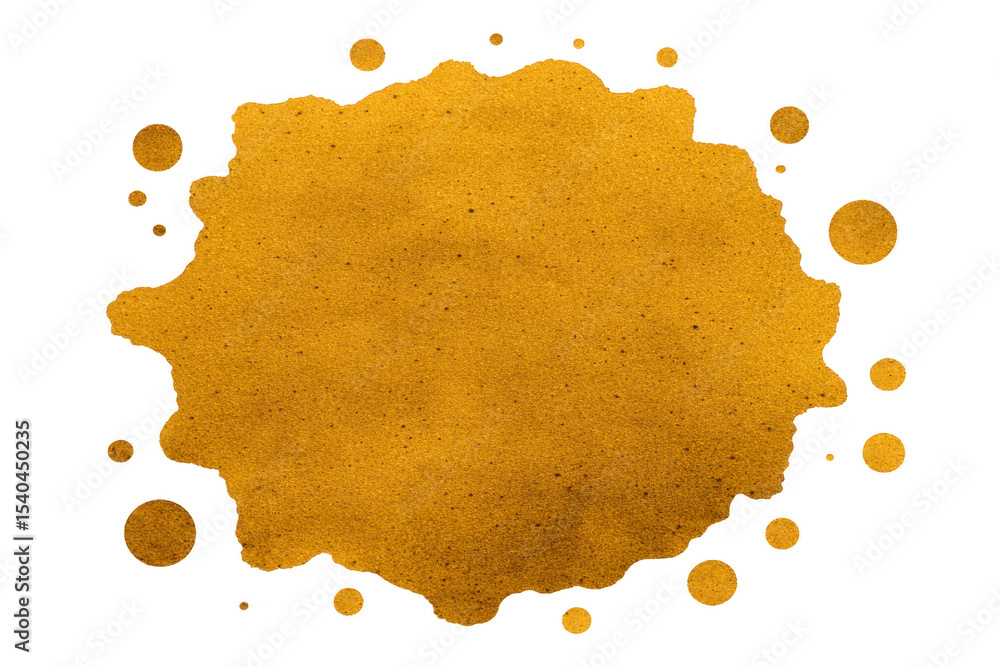 Poster vibrant splash of golden yellow paint with scattered droplets creates artistic and dynamic effect. t
