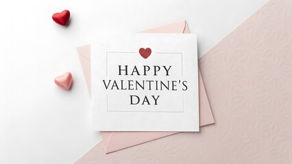 Happy valentines day typography card and heart 