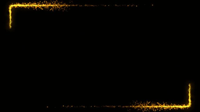 Golden fire sparks black background. Award money glitter particle frame Shiny Sparkling Trail particles Winner screen abstract Party celebration striped. rays. Birthday, Anniversary, new year, event,