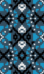 Futuristic Pixel Pattern for Modern Interior and Fabric Crafts