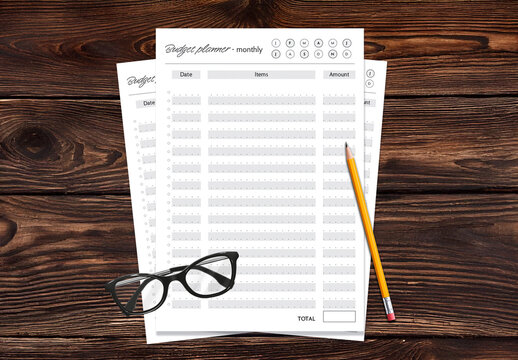 Weekly and monthly budget planner logbook