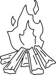 hand drawn campfire