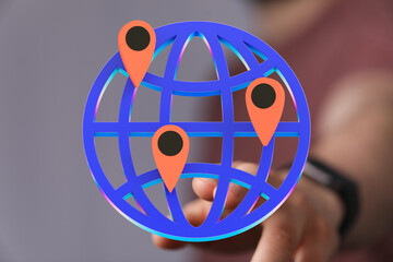 Illustrative image of global network connectivity and worldwide locations.