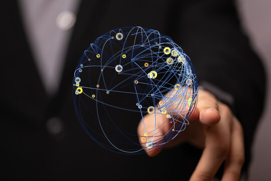 Abstract image of a global network connection, representing business technology and communication.
