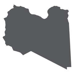 Libya map. Map of Libya in grey color