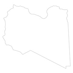 Libya map. Map of Libya in white color