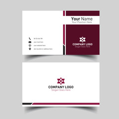 White business card template with simple layout for elegant and calm presentation