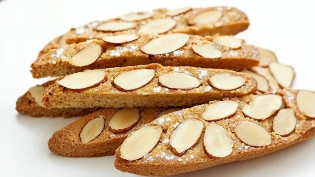 Freshly baked breadsticks topped with almonds, great for snacking or as a appetizer