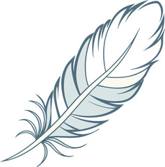 Fototapeta premium Elegant white feather design perfect for logo branding, stationery, or website decoration, offering a soft and natural aesthetic.